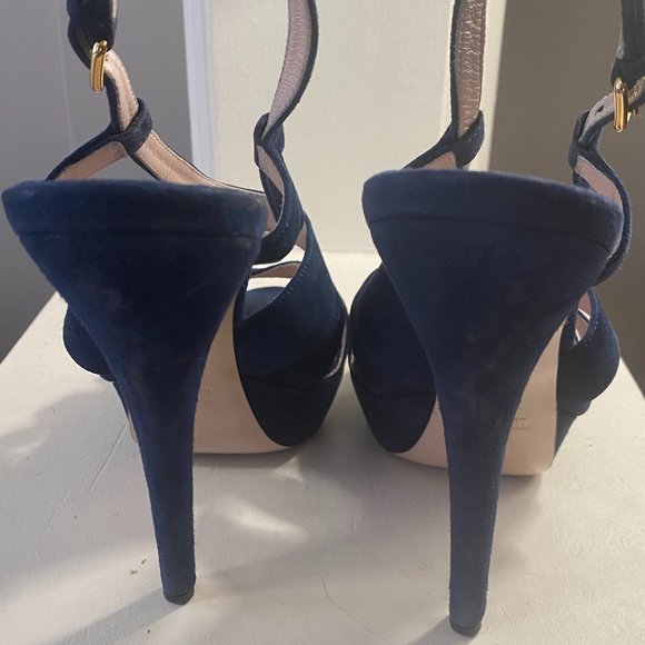 Miu Miu Navy Blue Sandals - Picture 3 of 9